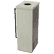 Freestanding steel stove KOZA AKNA in Ivory Glow stone with black lining