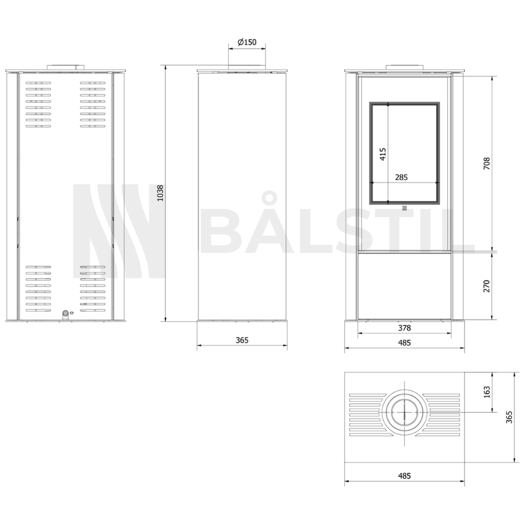 AKNA freistehender Gaskamin