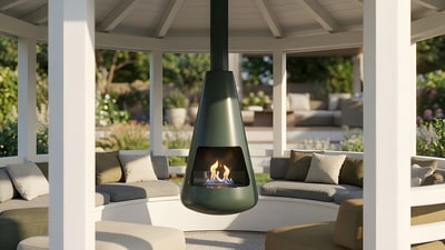 Automatic bio-fireplace 2x2P, bottom 750 mm, Rioverde color