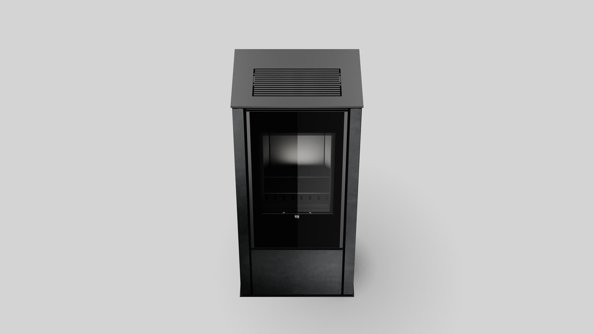 Automatischer Bio-Kamin mit Fokos Grafite Sinterquarz