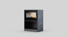 FORLI/95 Freestanding Stove in In-Side Pietra Di Cardoso Grigio Sintered Quartz