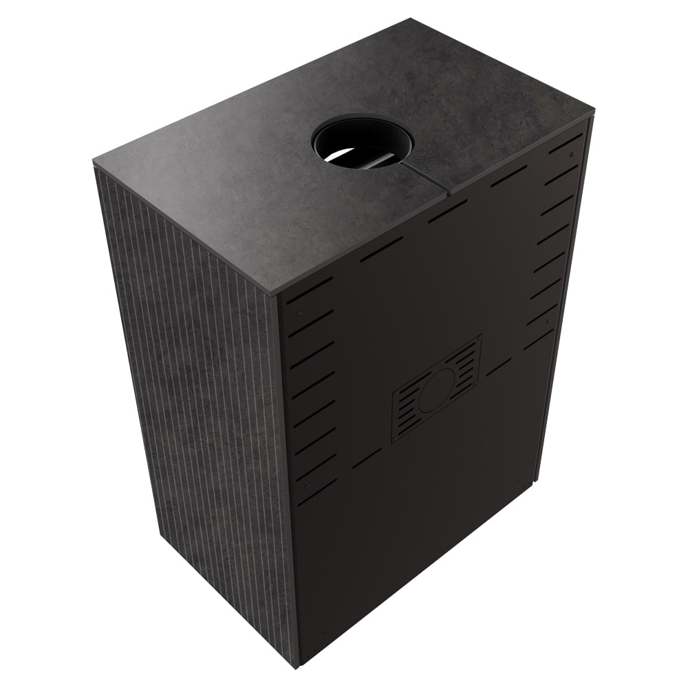 Freistehender Kaminofen FORLI/80, Black Thermotec, aus Fokos Grafite Sinterquarz