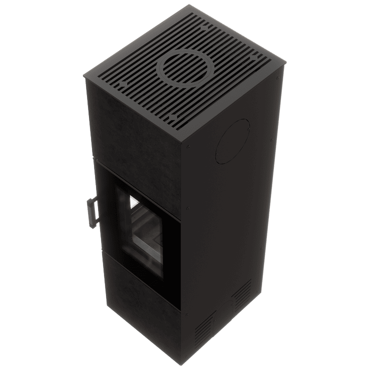 Freistehender Stahlofen AXAM, FOKOS GRAFITE Sintergehäuse mit schwarzer Auskleidung