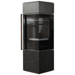 Free-standing stove Modena 135, 7 kW, right, black thermotec