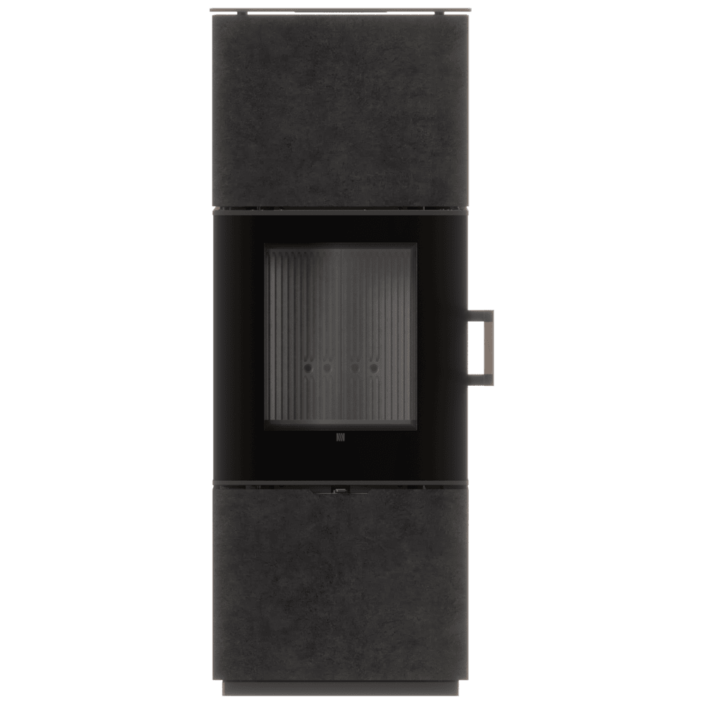 Freistehender Stahlofen AXAM, FOKOS GRAFITE Sintergehäuse mit schwarzer Auskleidung