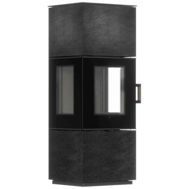 Freestanding steel stove AXAM sintered casing SETA LIQUORICE with black lining