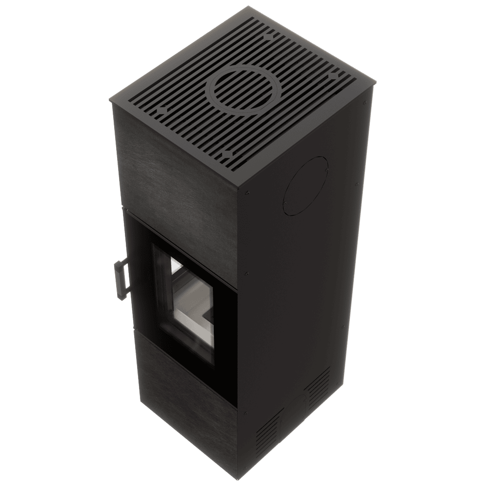 Freistehender Stahlofen AXAM mit Sintermantel SETA LIQUORICE