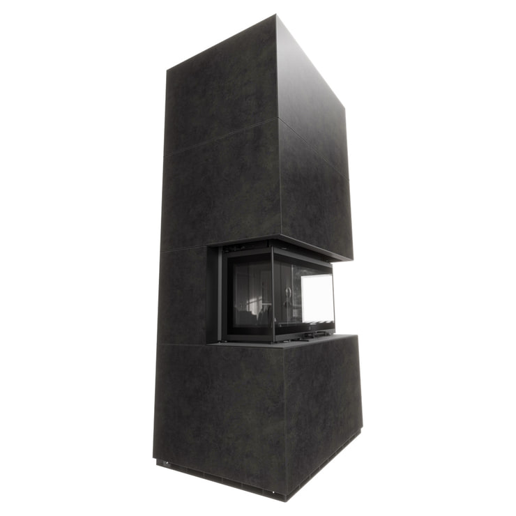 Luftkamin MILANO/680/280 Fokos Grafite schwarz termotec